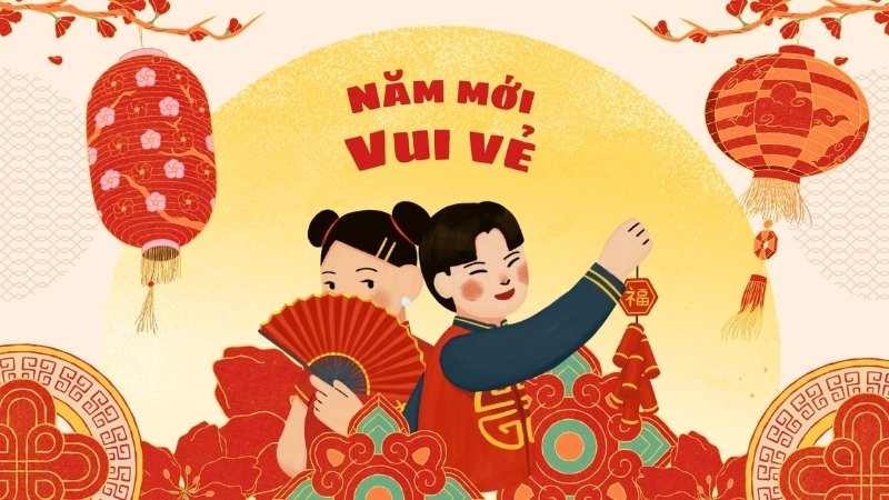 Mẫu background Tết 2026 gia đình sum họp số 1