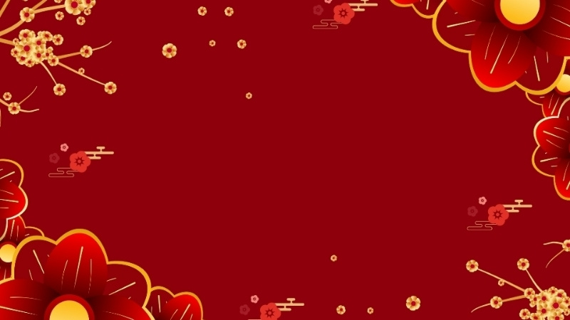 Mẫu background Tết 2026 hoa mai, hoa đào số 6