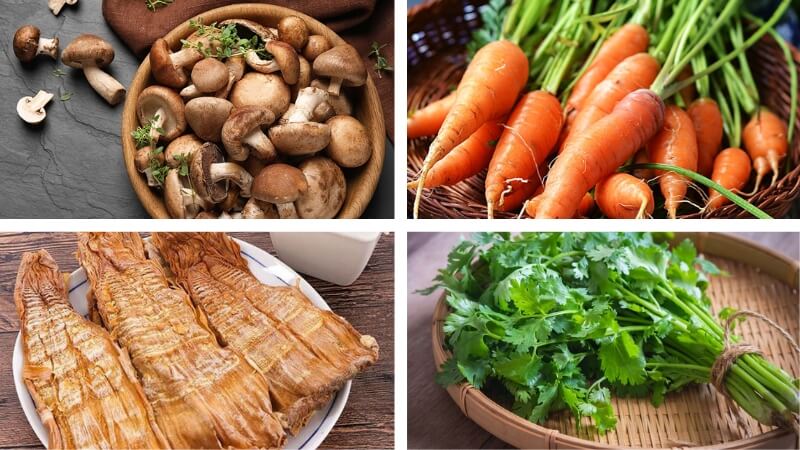 Nguyên liệu làm canh măng chay ngày tết