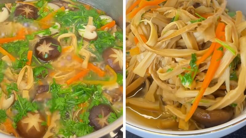 Thưởng thức món canh măng chay ngày Tết