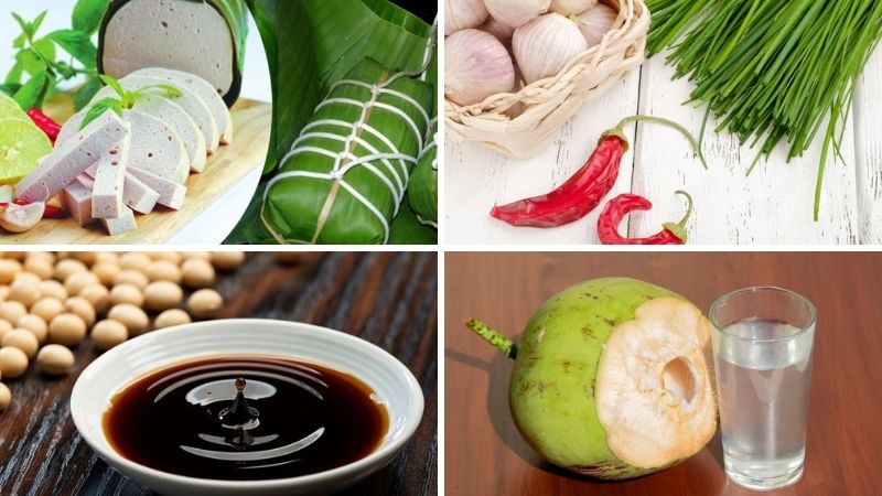 Nguyên liệu làm món chả lụa rim nước tương