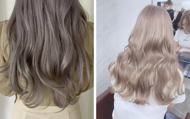 Màu tóc nâu khói sành điệu, giúp mái tóc có chiều sâu hơn