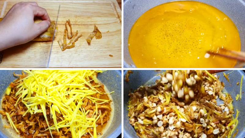 Cách làm chuối khô ngào gừng