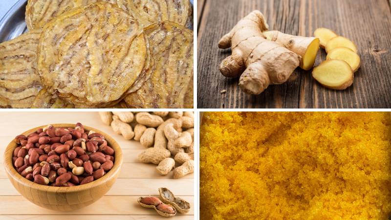 Nguyên liệu làm chuối khô ngào gừng