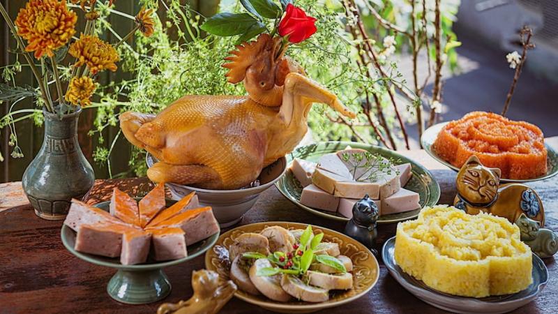 Mâm cỗ cúng Rằm tháng Giêng tại cơ quan Mâm cỗ cúng Rằm tháng Giêng tại cơ quan