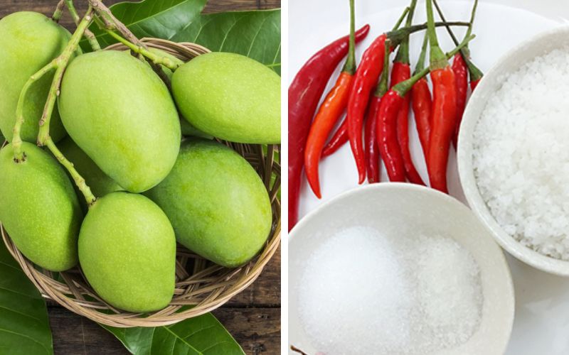 Nguyên liệu chính cần chuẩn bị để làm xoài dẻo sấy muối ớt