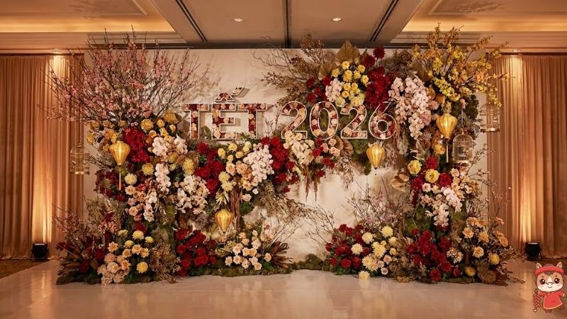 Backdrop phong cách hoa nghệ thuật