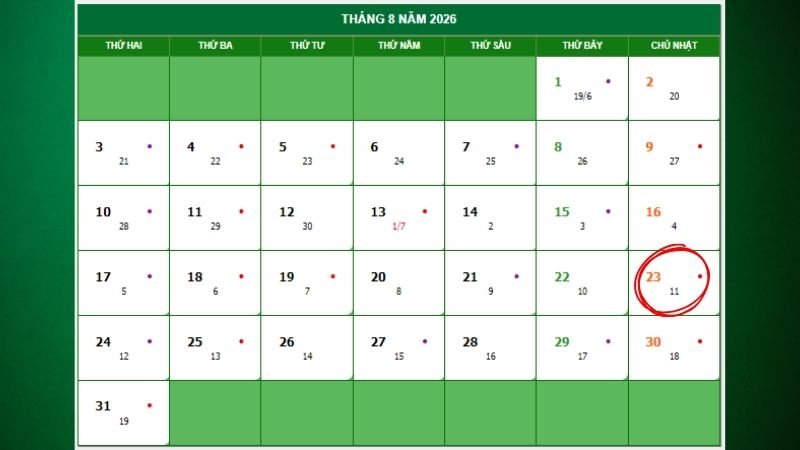 Tiết Xử Thử 2026 là ngày nào?