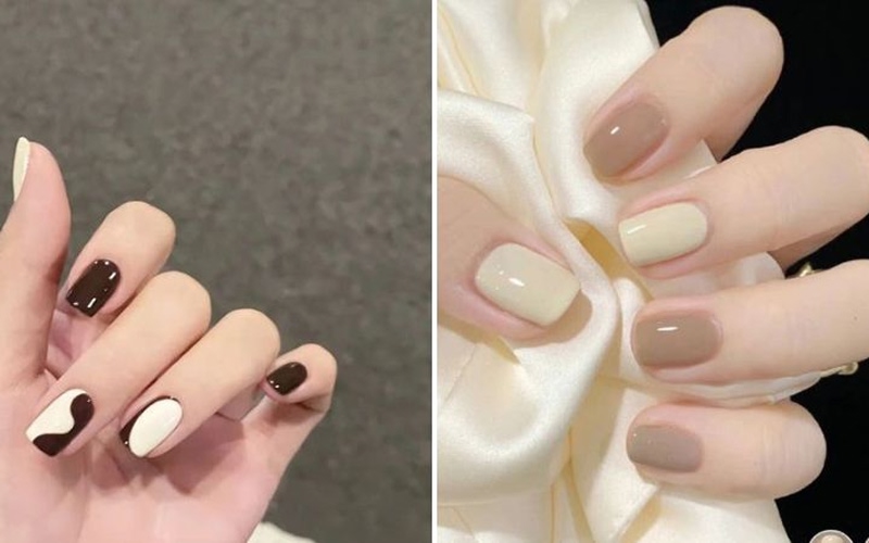 Phối màu nude, nâu, trắng hoàn hảo