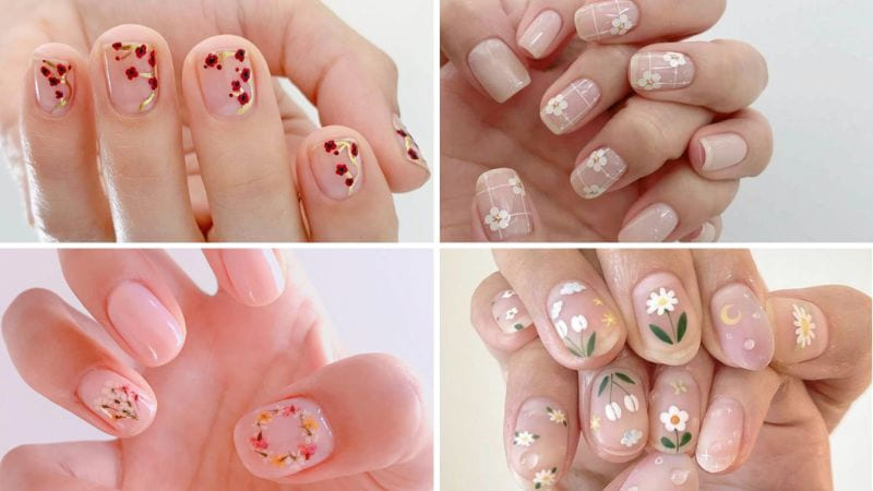 Mẫu nail sticker hoa nổi bật
