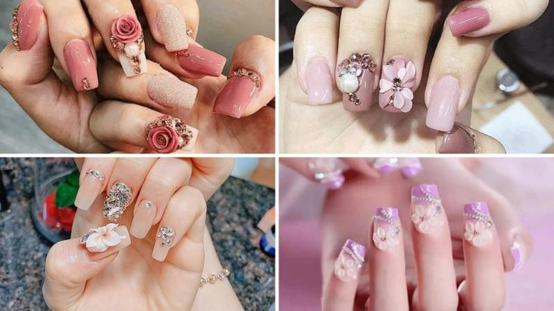 Nail đính đá cực công phu