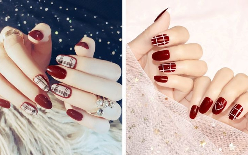 Mẫu nail đỏ cho ngày Tết nổi bật