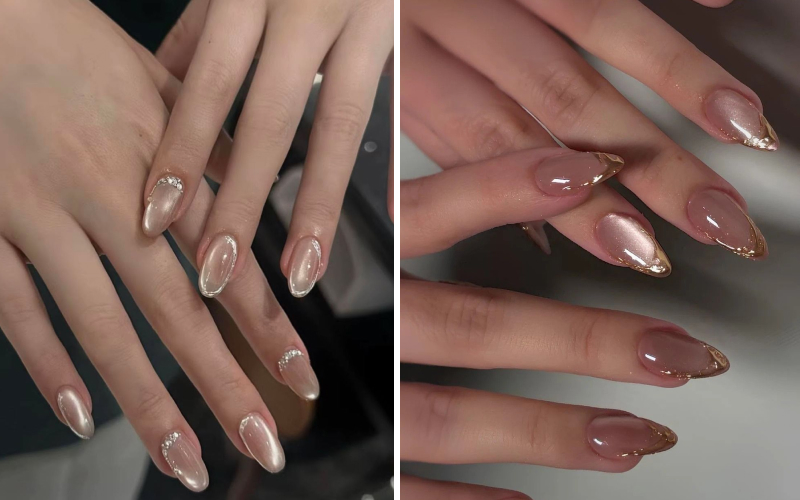 Mẫu nail mắt mèo đầy sang trọng