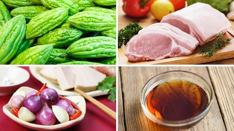 Nguyên liệu làm món thịt kho khổ qua