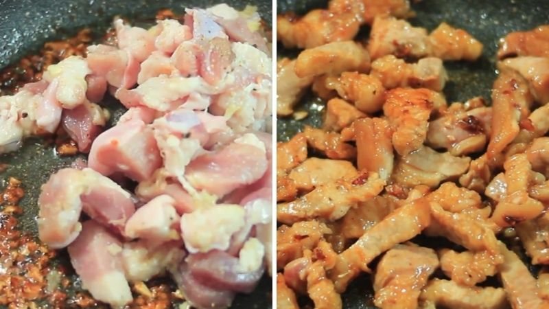 Bước 3: Xào thịt