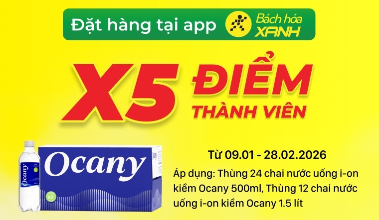 F5 cơ thể ngày Tết & Săn đặc quyền X5 điểm tích lũy cùng nước ion kiềm Ocany