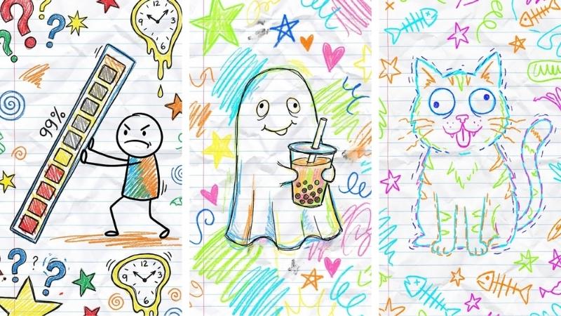 Hình nền vẽ nguệch ngoạc vui