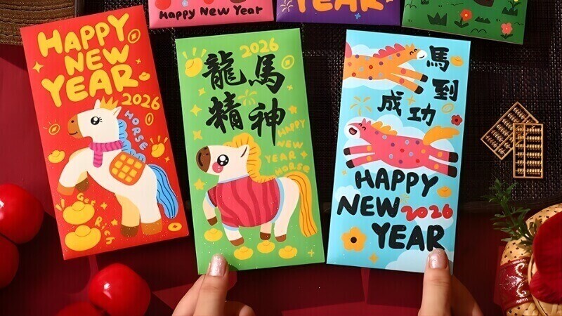 Bao lì xì Tết 2026 phong cách dễ thương, gần gũi Bao lì xì Tết 2026 phong cách dễ thương, gần gũi
