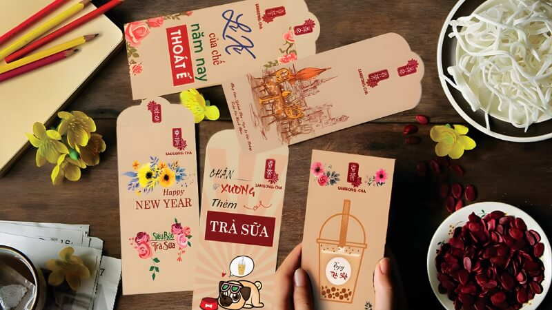 Mẫu lì xì Tết 2026 mang hơi hướng truyền thống Mẫu lì xì Tết 2026 mang hơi hướng truyền thống