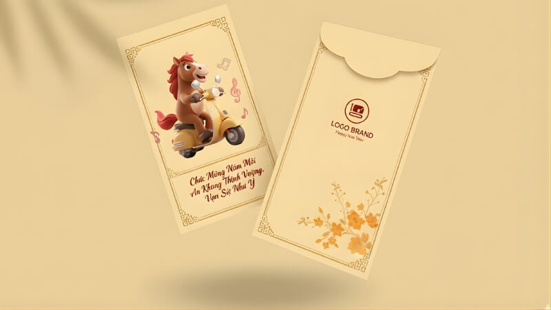 Mẫu lì xì con Ngựa với thông điệp dí dỏm Mẫu lì xì con Ngựa với thông điệp dí dỏm