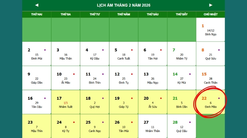 Khai trương mùng 6 Tết ngày 22/02/2026