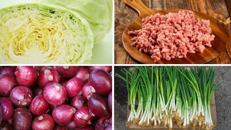 Nguyên liệu làm canh bắp cải thịt bằm