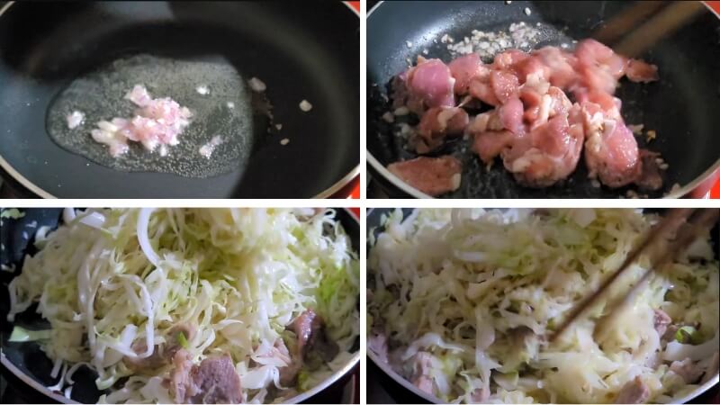 Xào thịt & bắp cải
