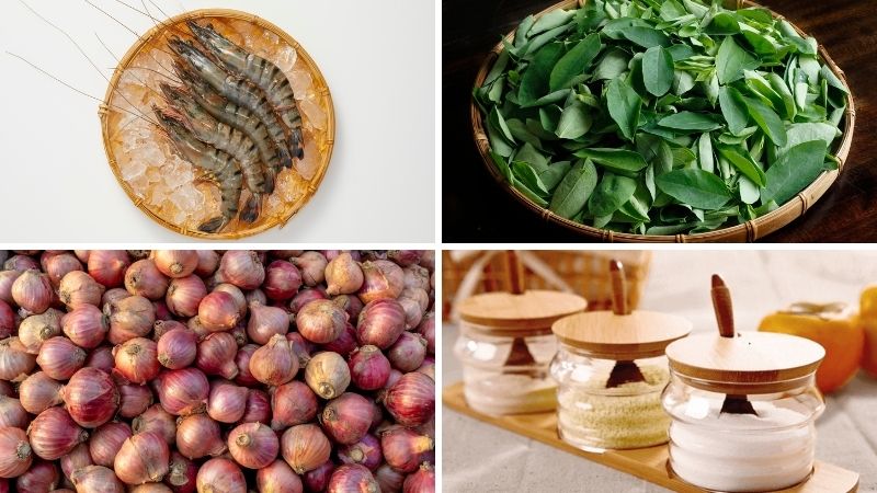 Nguyên liệu làm canh tôm rau ngót