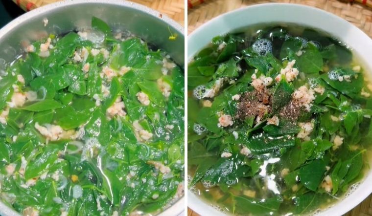 Cách nấu canh rau ngót thịt tôm tươi xanh mướt, không bị nát