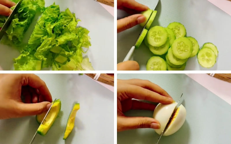 Người làm sơ chế sạch sẽ từng loại rau củ.