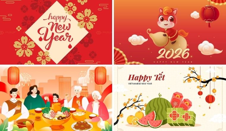 100+ ảnh chúc mừng năm mới 2026 đẹp lung linh, full HD cho điện thoại, máy tính