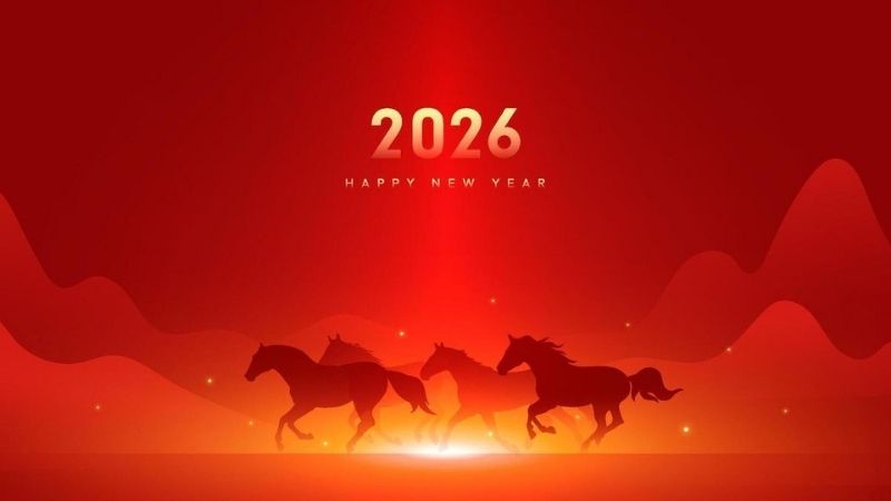 Ảnh chúc mừng năm mới 2026 hiện đại, sang trọng 9