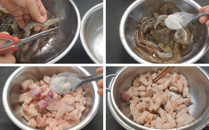 Người làm rửa sạch tôm và khử hoàn toàn mùi tanh.