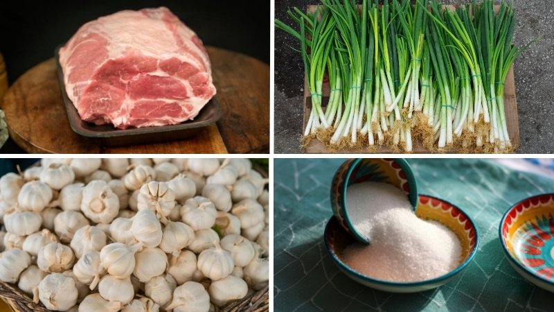 Nguyên liệu làm thịt xào hành lá