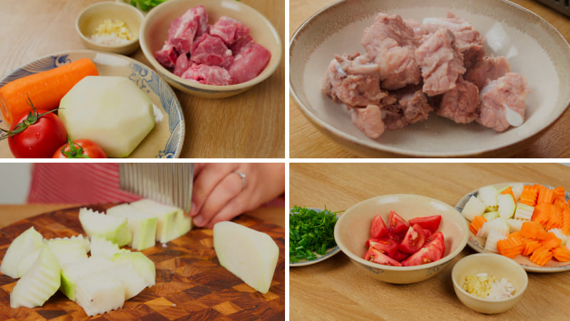 Bước 1: Sơ chế nguyên liệu