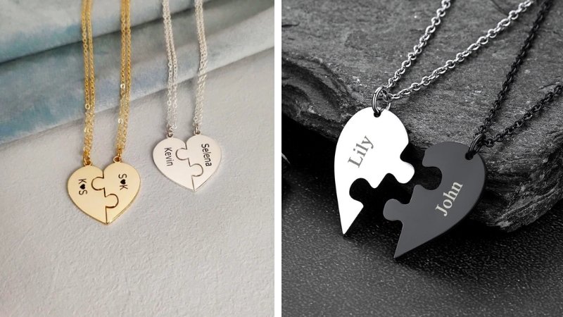 Bộ đôi vòng cổ mỗi người giữ một nửa