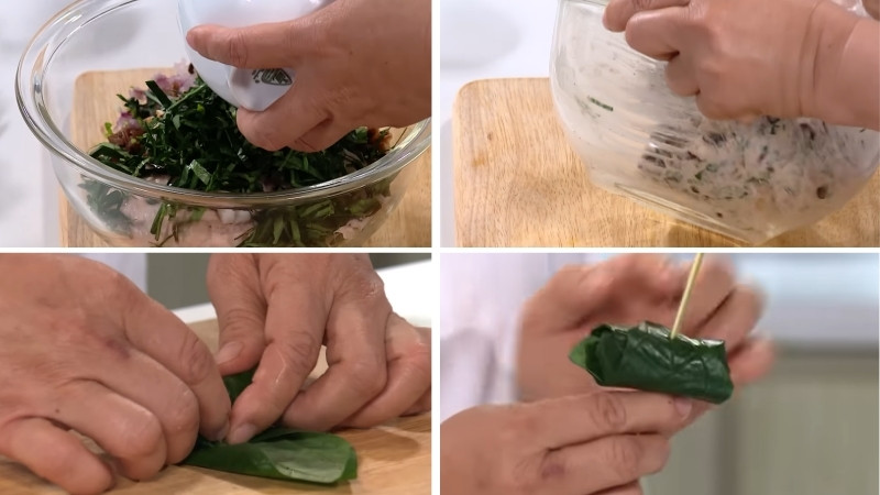 Làm chả ốc lá lốt