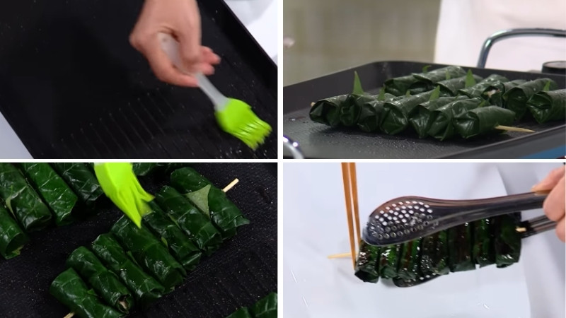 Nướng chả ốc lá lốt