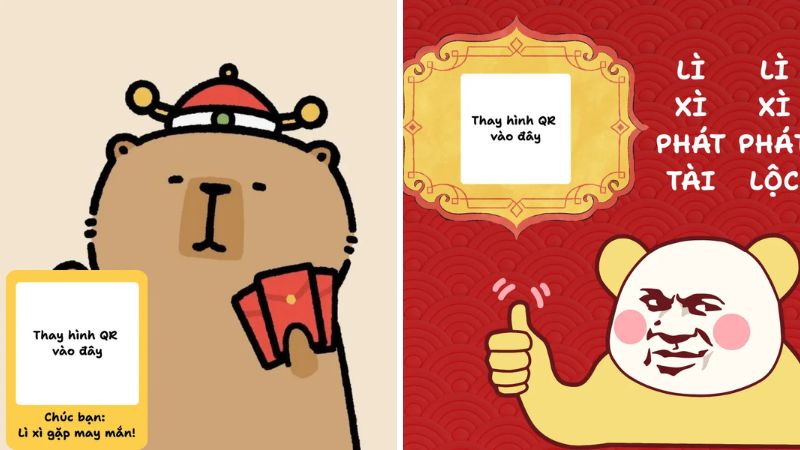 Ảnh meme xin lì xì bằng mã QR 2