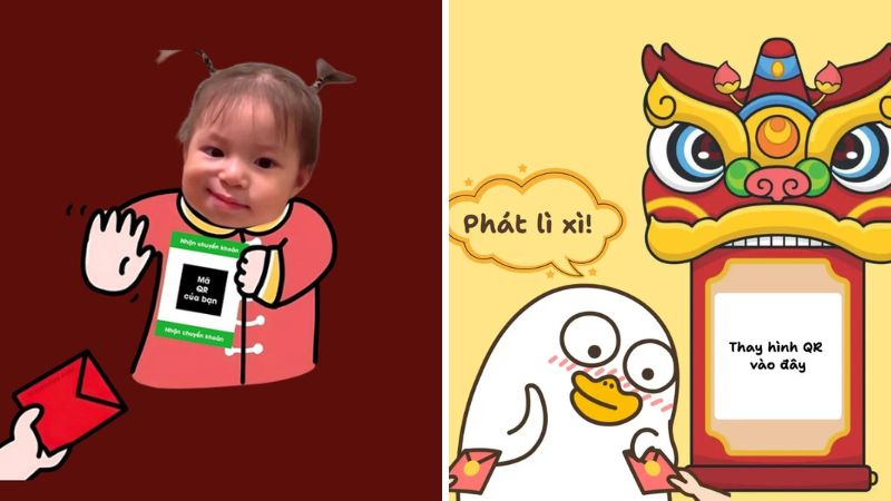 Ảnh meme xin lì xì bằng mã QR 1