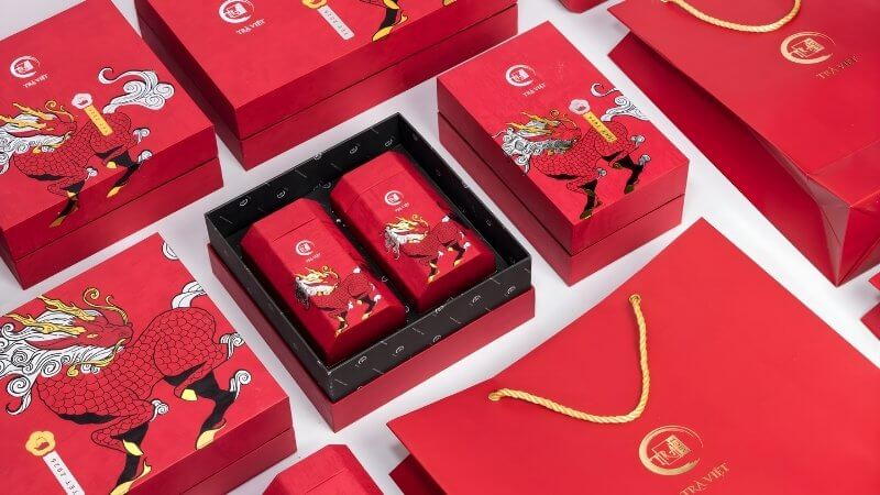 Hộp quà trà Việt cao cấp (trà Ô Long, trà sen, trà atiso)