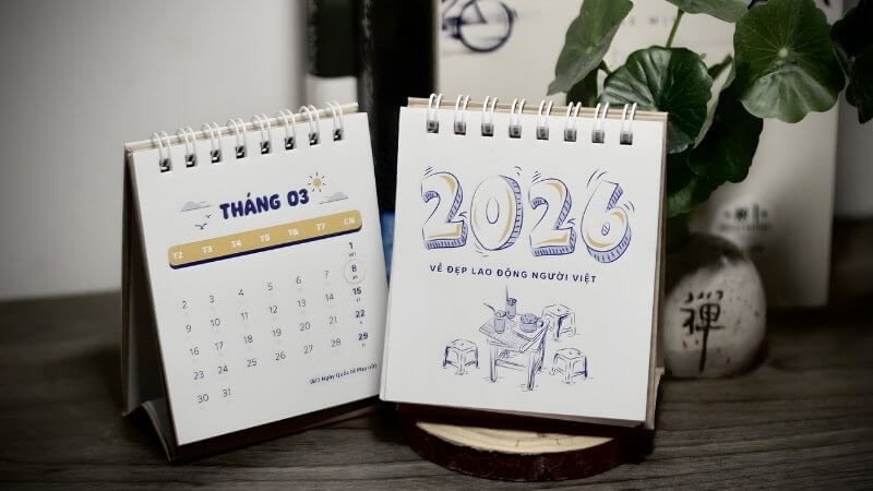 Lịch để bàn hoặc lịch bloc 2026