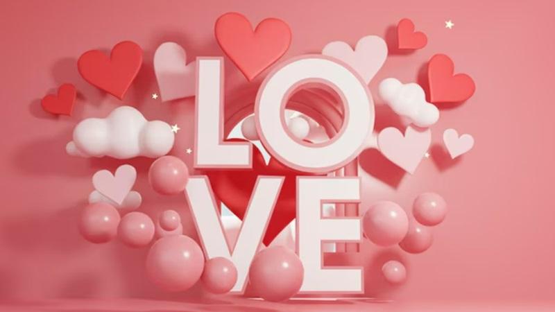 Hình nền Valentine với chữ Love 1