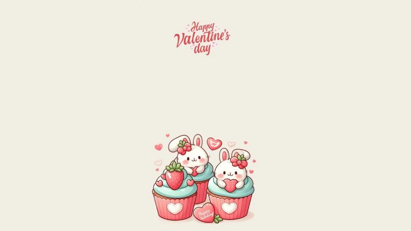 Hình nền Valentine chibi dễ thương 1