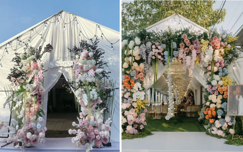 Cổng hoa tươi sang trọng