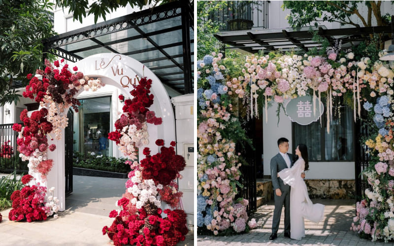 Cổng từ hoa tươi đầy đẳng cấp