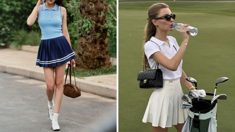 Áo Polo + Váy Tennis + Giày Mary Jane