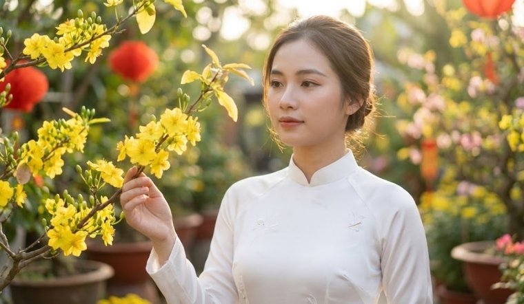 Chia sẻ prompt tạo ảnh áo dài Tết bằng AI dễ áp dụng