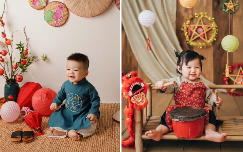 Áo dài trẻ em ấn tượng