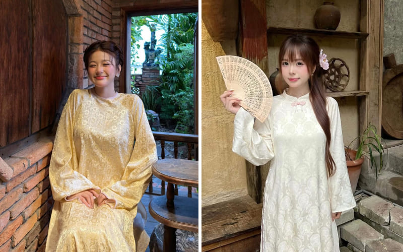 Áo dài nữ lụa phi bóng sang trọng